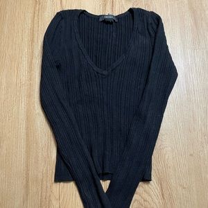 Black ribbed long sleeve